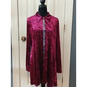 NWT Velvet Burnout Shirt Dress Steampunk Fairy Grunge Whimsigoth Victorian SZ L
